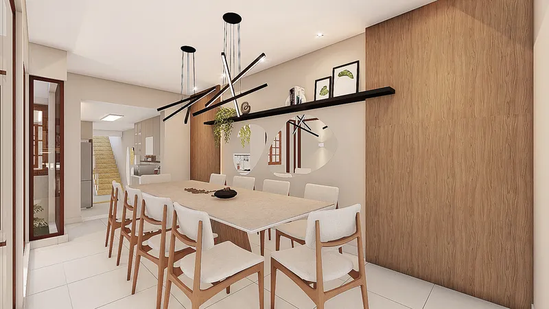 Residencial Astorga — Copa com bancada alta e banquetas de madeira